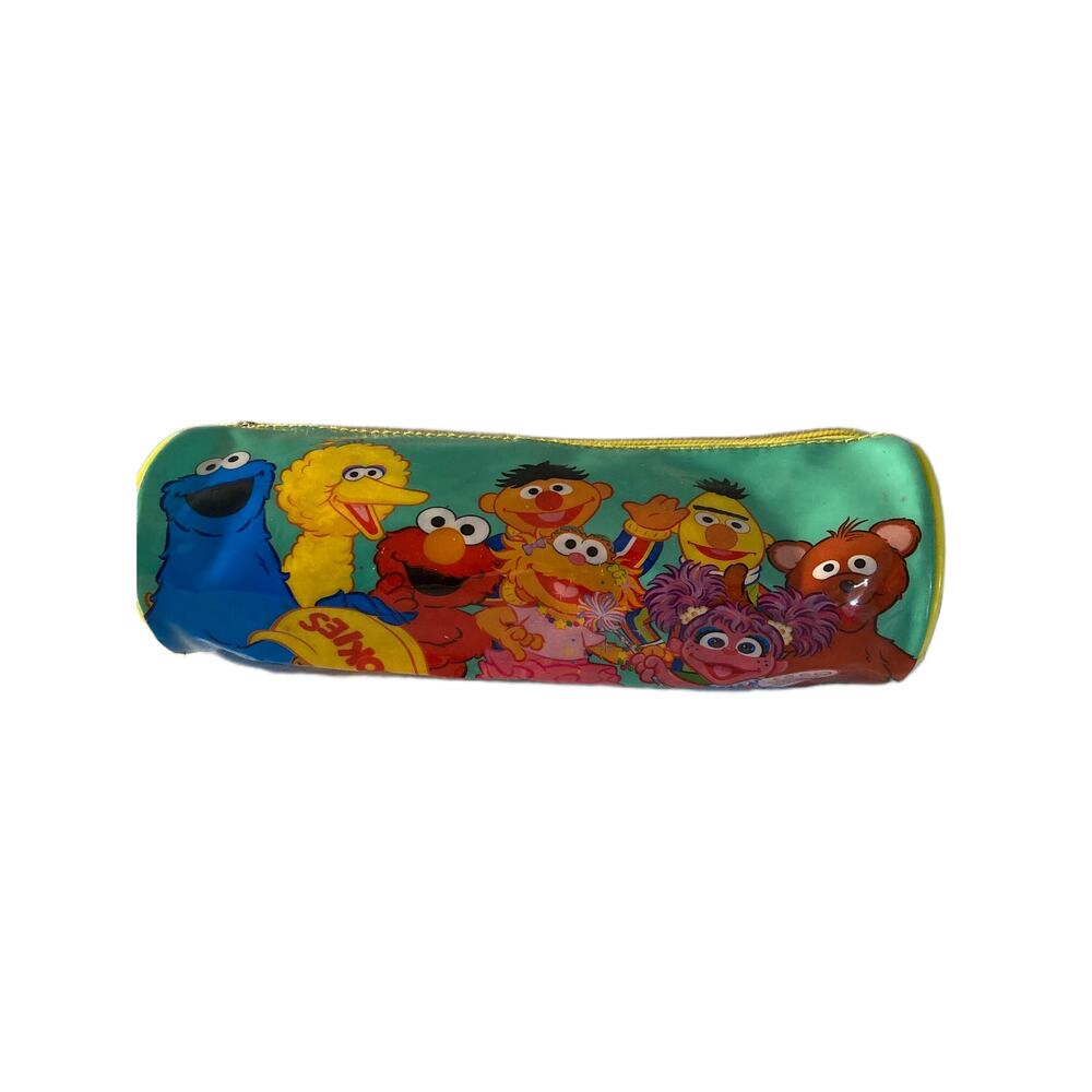 Sesame Street 2008 Pencil Case Barrel Pouch Elmo Cookie Monster Abby Big Bird
